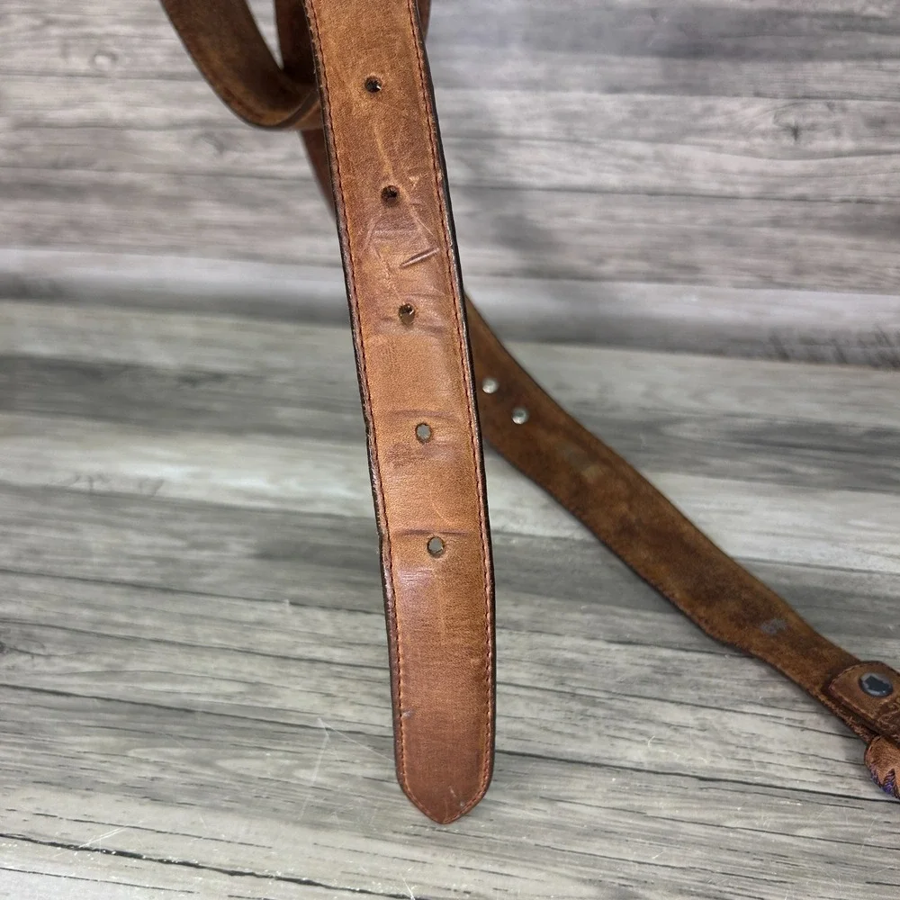 Tony Lama Belt Mens 40 Brown Leather The Duke Center Applique Western Cowboy